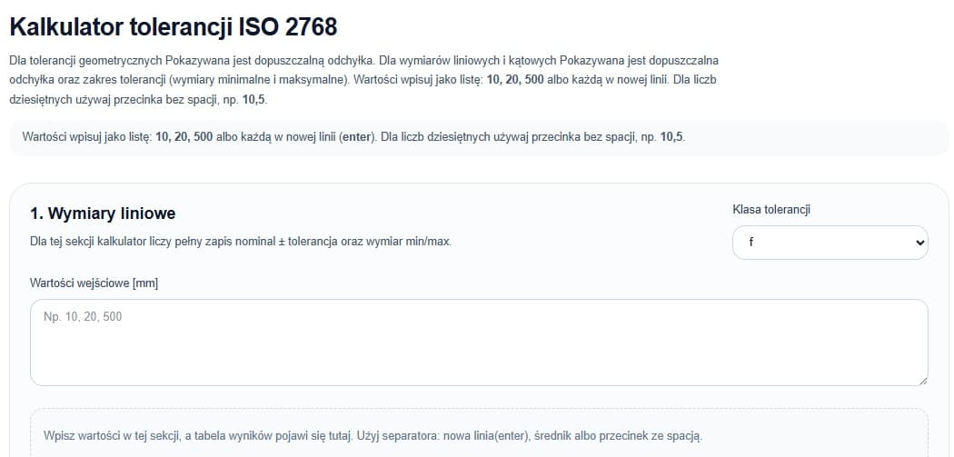 Tolerancje ogólne ISO 2768 (schemat)